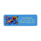 Rooster Petrykivka Oekraïense kunst Etiket (Voorkant)