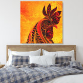 Rooster Portret Faux Canvas Afdrukken (Insitu (Slaapkamer))