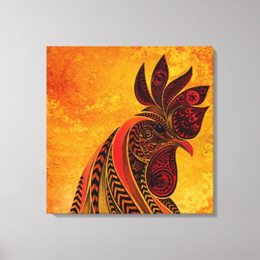 Rooster Portret Faux Canvas Afdrukken (Voorkant)