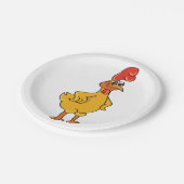 Rooster Pose Papieren Bordje (Gekanteld)