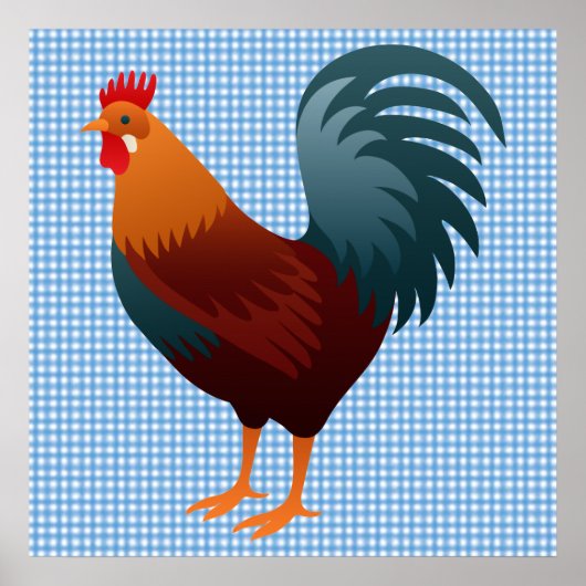 ROOSTER REALISTISCHE CARTOON POSTER (Voorkant)