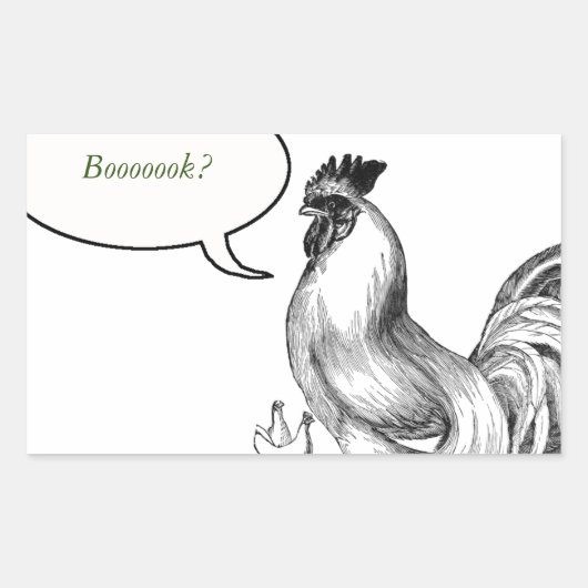 rooster rechthoekige sticker (Voorkant)