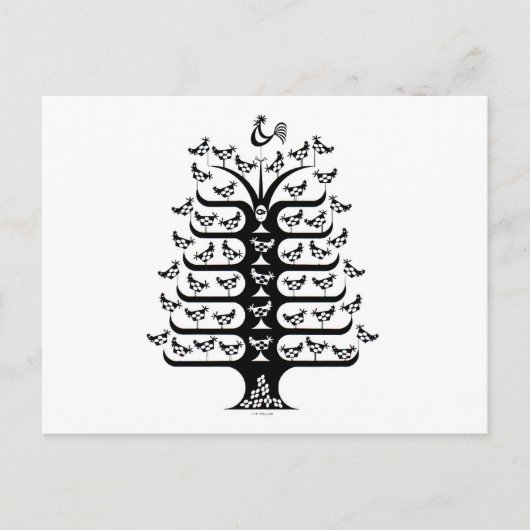 Rooster regelt de rust briefkaart (Voorkant)