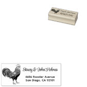 Rooster Return Address Stamp Rubberstempel (Gestempeld)