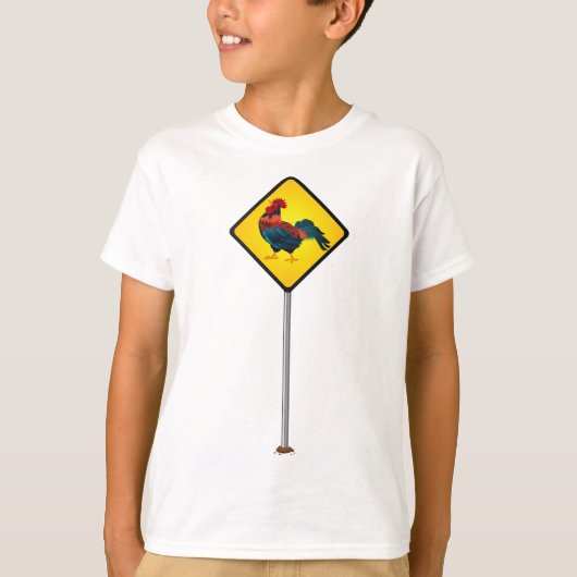 Rooster Road Sign T-Shirt (Voorkant)