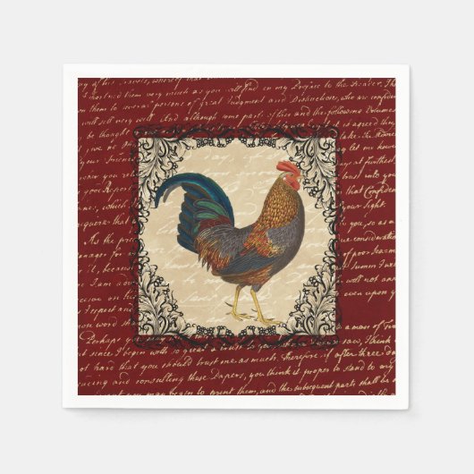 Rooster rode  servet (Voorkant)