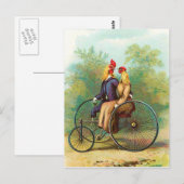 Rooster Romantic Bike Date Briefkaart (Voorkant / Achterkant)