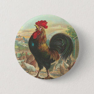 Rooster Ronde Button 5,7 Cm