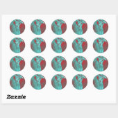Rooster Ronde Sticker (Vel)
