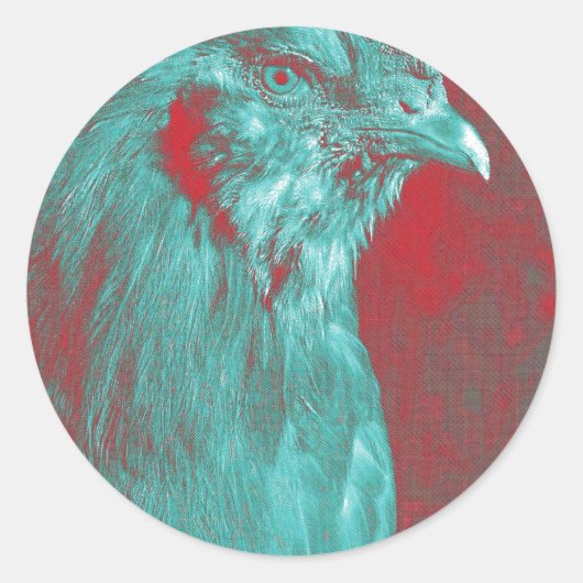 Rooster Ronde Sticker (Voorkant)