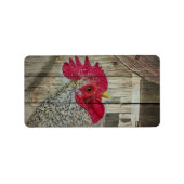 Rooster Rustic Chicken Coop Barn Board Etiket (Voorkant)