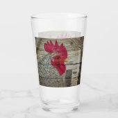 Rooster Rustic Chicken Coop Barn Board Glas (Achterkant)