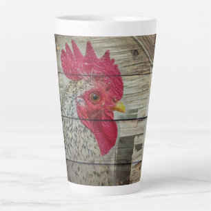 Rooster Rustic Chicken Coop Barn Board Latte Mok
