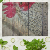 Rooster Rustic Chicken Coop Barn Board Theedoek (Gevouwen)