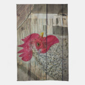 Rooster Rustic Chicken Coop Barn Board Theedoek (Verticaal)