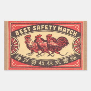  Rooster Safety Match Label