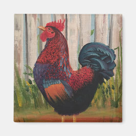 Rooster-schilderkunst magneet