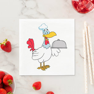 Rooster Serving Food Servet