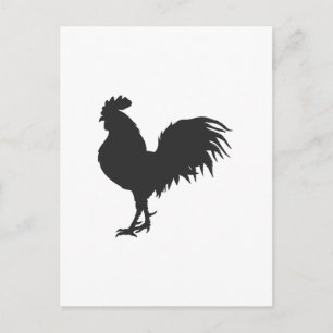Rooster silhouet - Kies achtergrondkleur Briefkaart