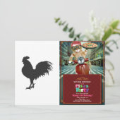 Rooster silhouet - Kies achtergrondkleur Kaart (Staand voorkant)