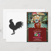 Rooster silhouet - Kies achtergrondkleur Kaart (Voorkant / Achterkant)