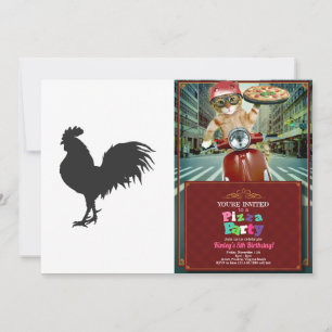 Rooster silhouet - Kies achtergrondkleur Kaart