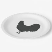 Rooster Silhouette Barnyard Party Paper Napkin Papieren Bordje (Gekanteld)