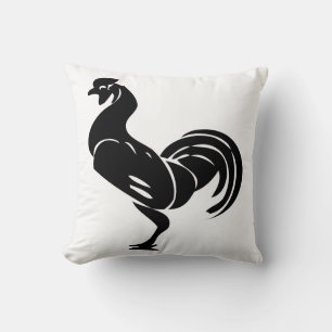 Rooster silhouette kussen