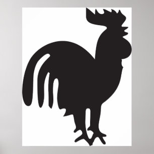 Rooster Silhouette Poster