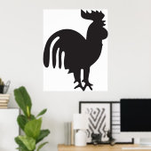 Rooster Silhouette Poster (Thuiskantoor)