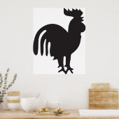 Rooster Silhouette Poster (Keuken)