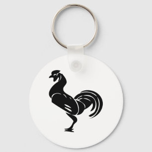 Rooster silhouette sleutelhanger