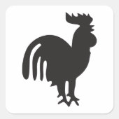 Rooster Silhouette Vierkante Sticker (Voorkant)