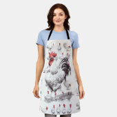 Rooster Sketches Schort (Gedragen)