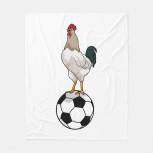 Rooster Soccer player Soccer Fleece Deken