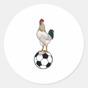 Rooster Soccer player Soccer Ronde Sticker