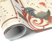 Rooster Sparkle Pattern Wrapping Paper Cadeaupapier (Rol Hoek)