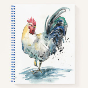 Rooster Splash - Waterverf Notitieboek
