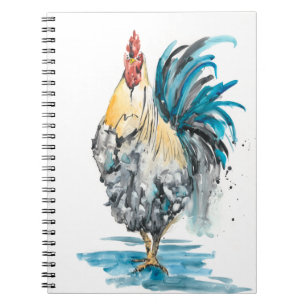 Rooster Splash - Waterverf Portret Notitieboek