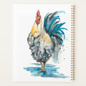 Rooster Splash - Waterverf Portret Planner (Achterkant)