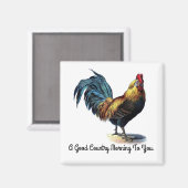  Rooster Square Magnet Magneet (Voorkant / Achterkant)