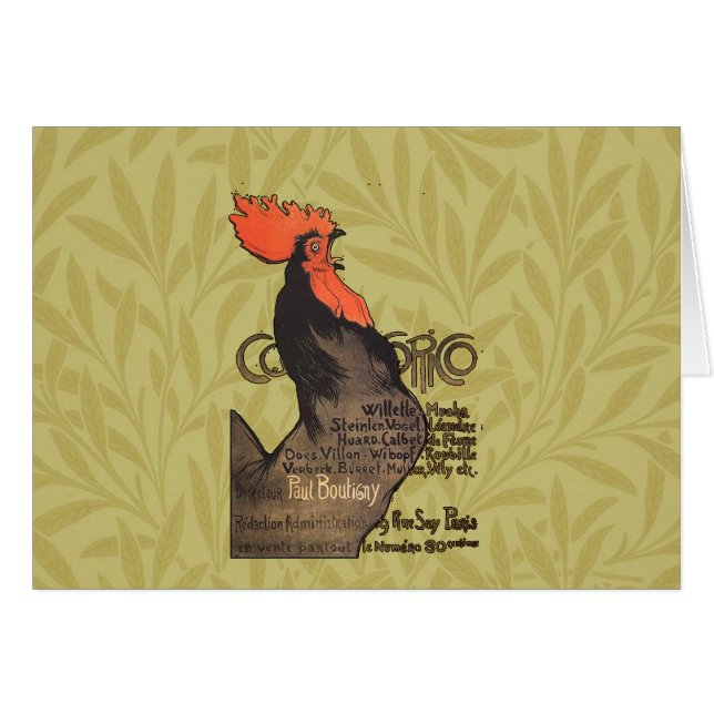 Rooster Steinlen Cocorico French Art (Voorkant Horizontaal)