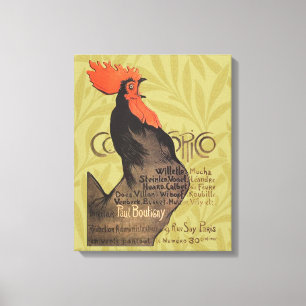 Rooster Steinlen Cocorico French Art Canvas Afdruk