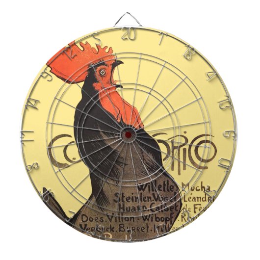 Rooster Steinlen Cocorico French Art Dartbord (Voorkant)