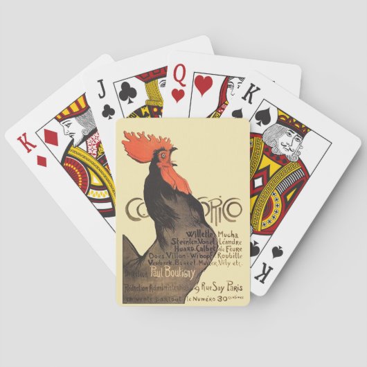 Rooster Steinlen Cocorico French Art Pokerkaarten (Achterkant)