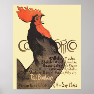 Rooster Steinlen Cocorico French Art Poster