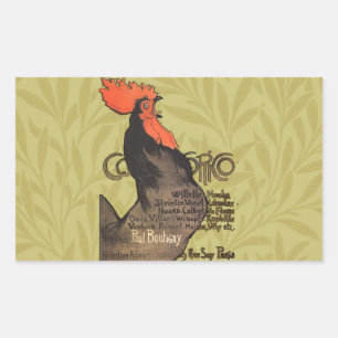 Rooster Steinlen Cocorico French Art Rechthoekige Sticker