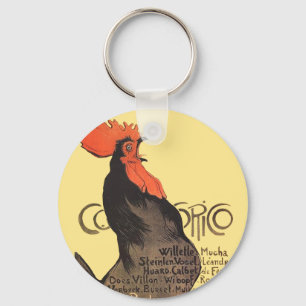 Rooster Steinlen Cocorico French Art Sleutelhanger