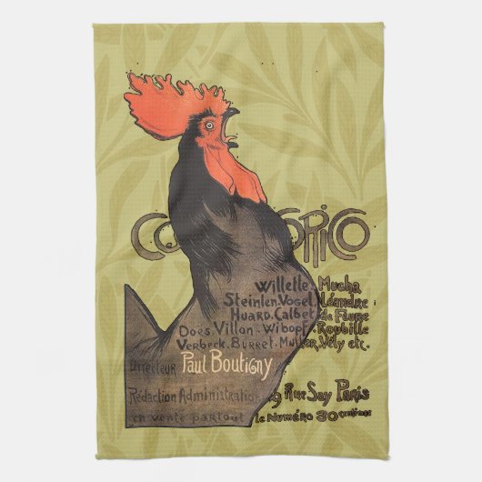Rooster Steinlen Cocorico French Art Theedoek (Verticaal)