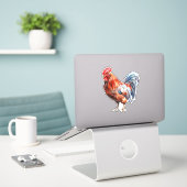 Rooster Sticker (Laptop op bureau)
